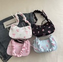 Y2K Floral Ruched Mini  Bag