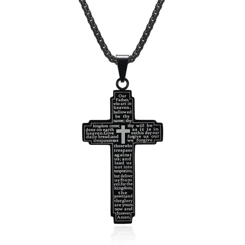 Engraved (black) Lord's prayer Necklace.webp