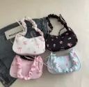 Y2K Floral Ruched Mini  Bag