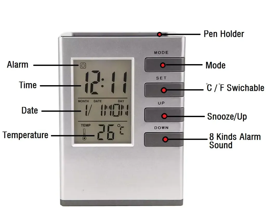 Smart Desk Clock Organizer